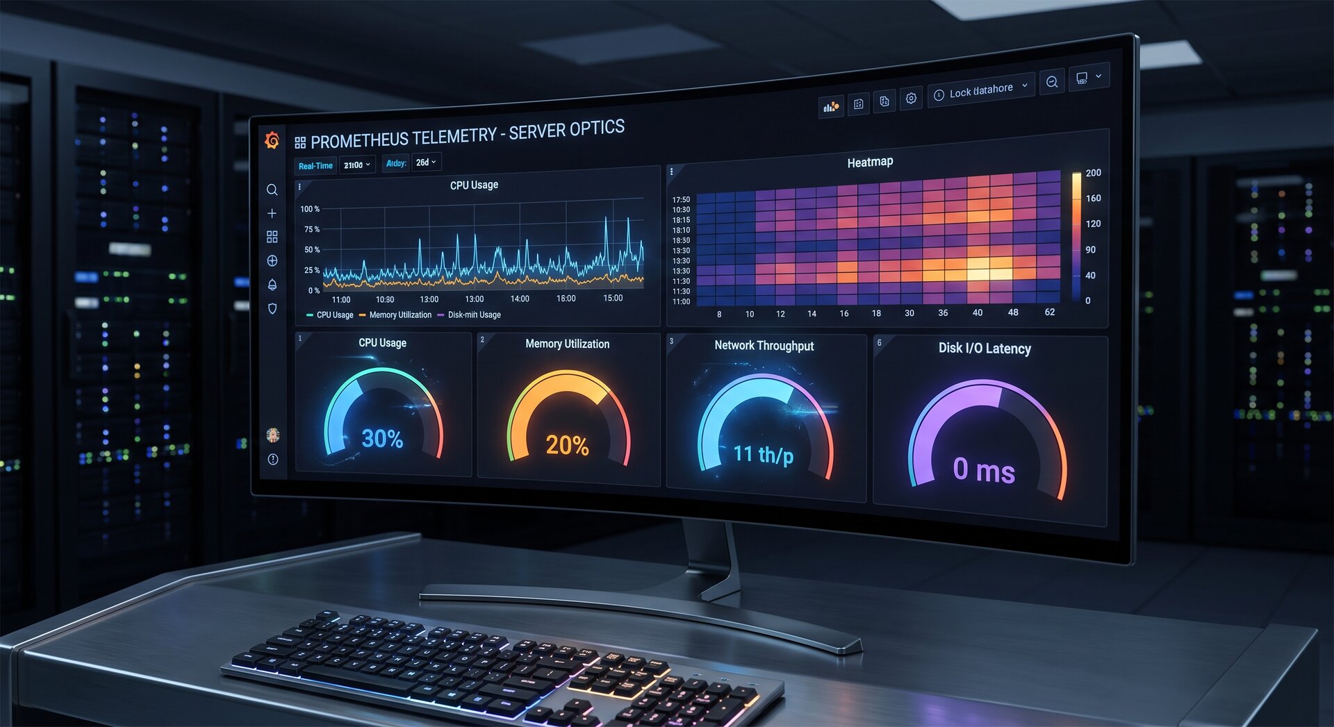 linux server monitoring grafana prometheus einrichten 2026 telemetry dashboard