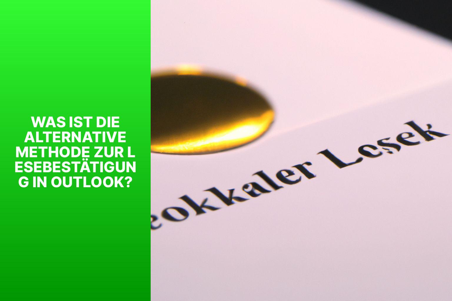 Was ist die alternative Methode zur Lesebestätigung in Outlook? - lesebestätigung outlook 