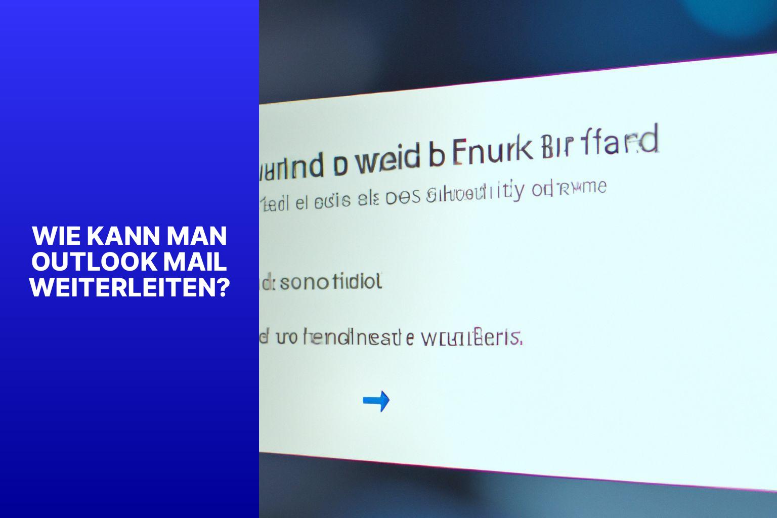 Wie kann man Outlook Mail weiterleiten? - outlook mail weiterleiten 