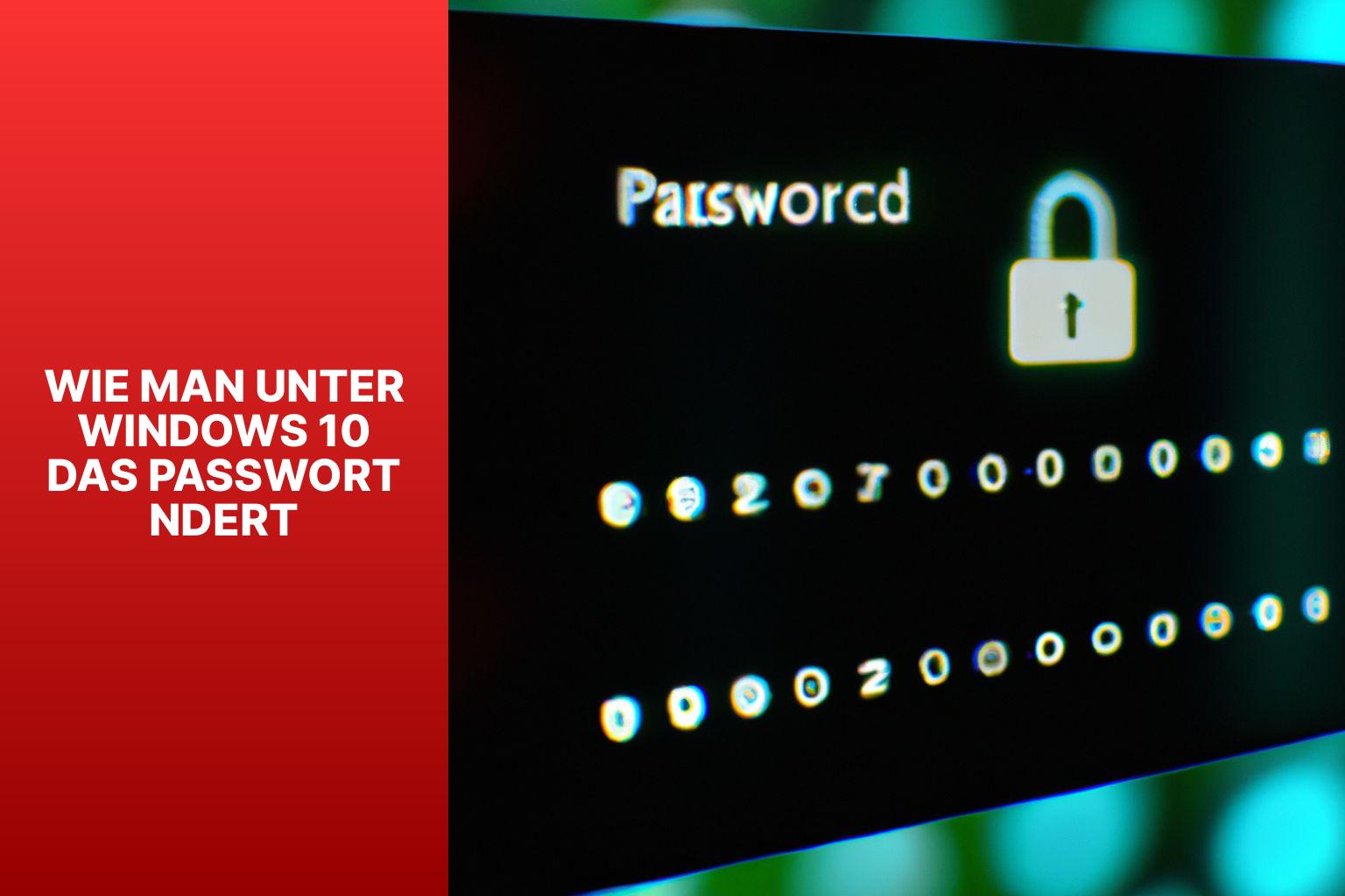 In Windows 10 das Password ändern- Schritt für Schritt