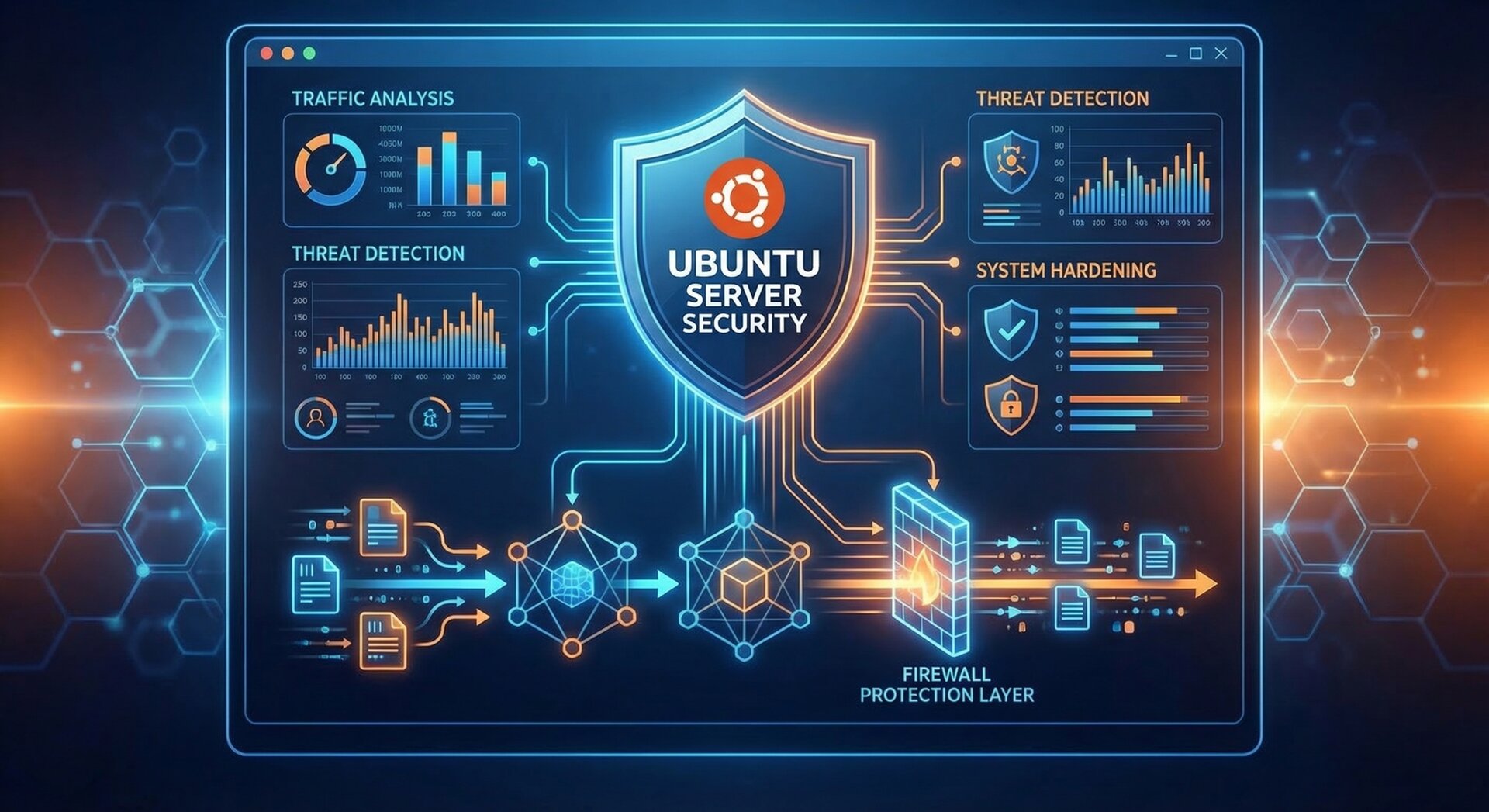 ubuntu server firewall configuration with advanced security rules and network protection