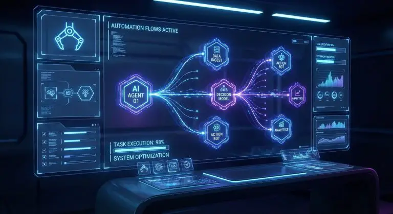 OpenClaw AI agent automation workflow with interconnected nodes