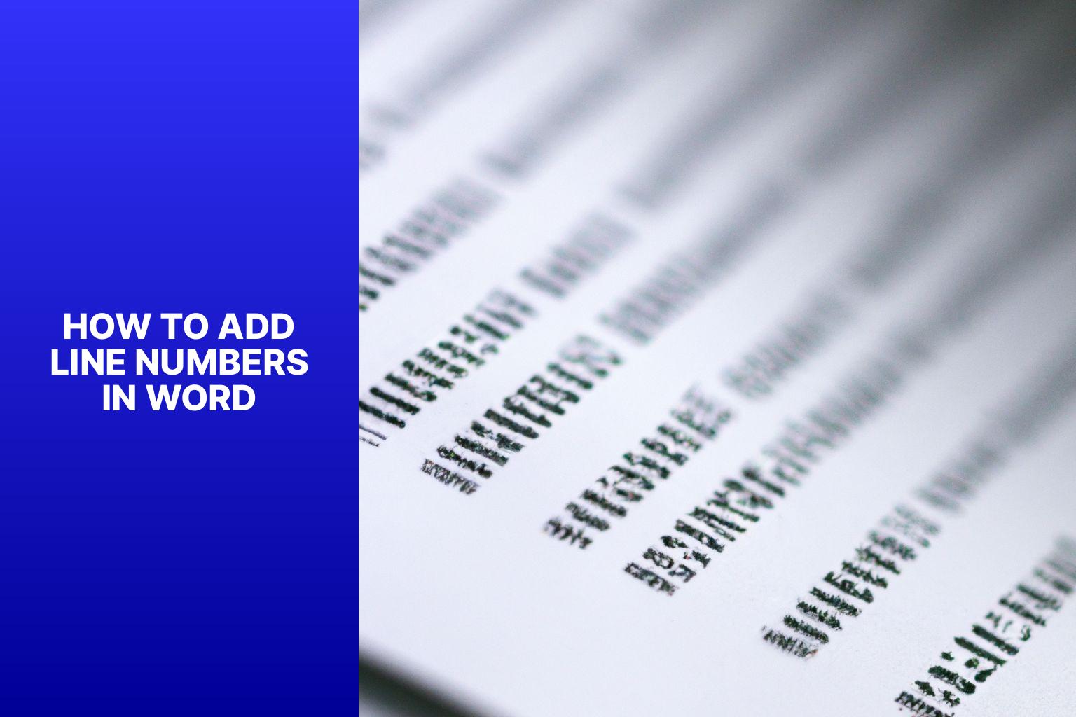 add line numbers in word how to add line numbers in wordd68o