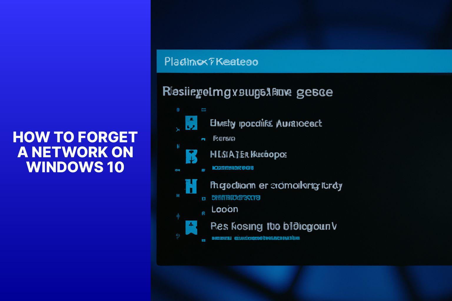 Forget a Network on Windows how to forget a network on windows 10fjw4