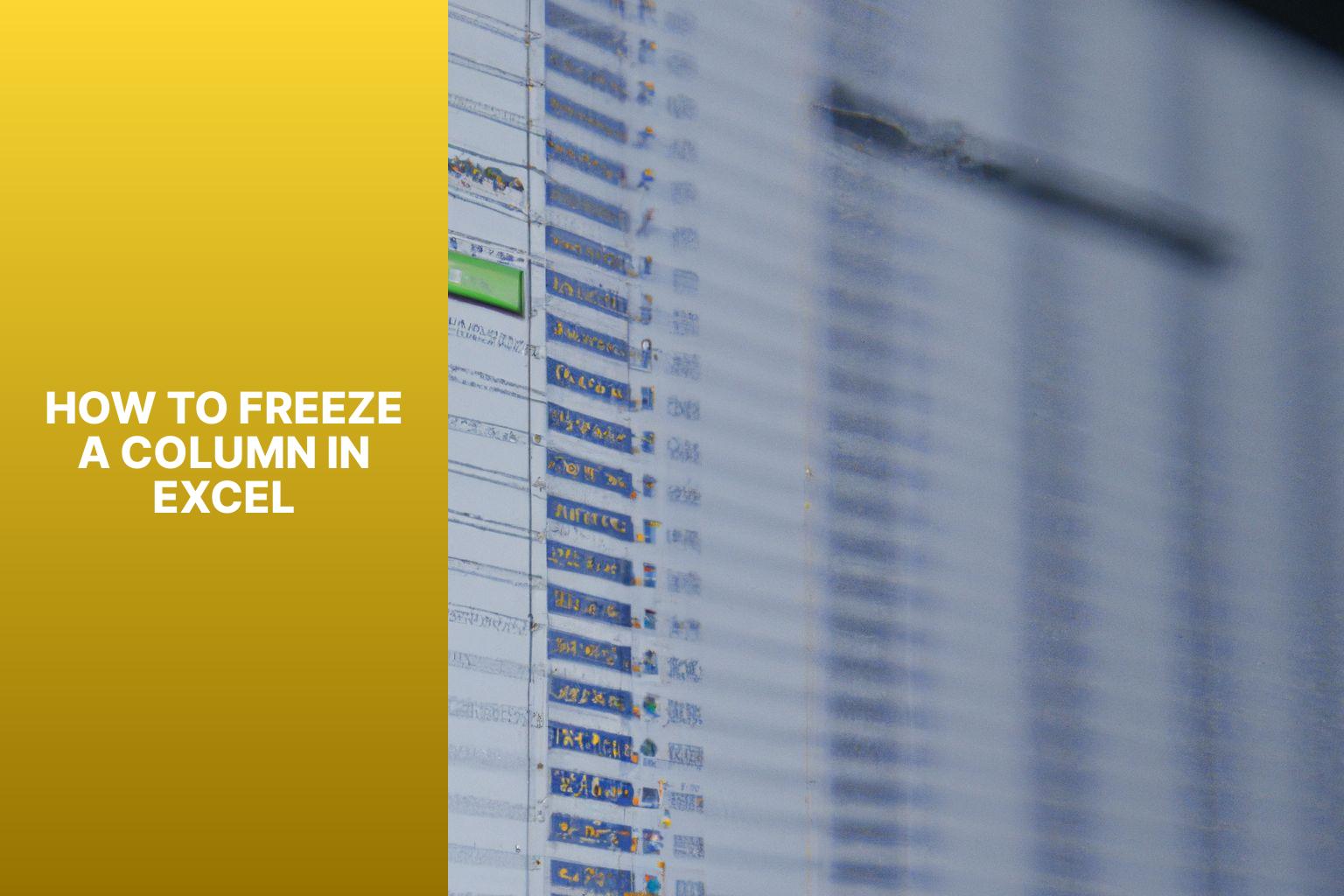 Easy Steps to Freeze a Column in Excel and Streamline Your Data Analysis