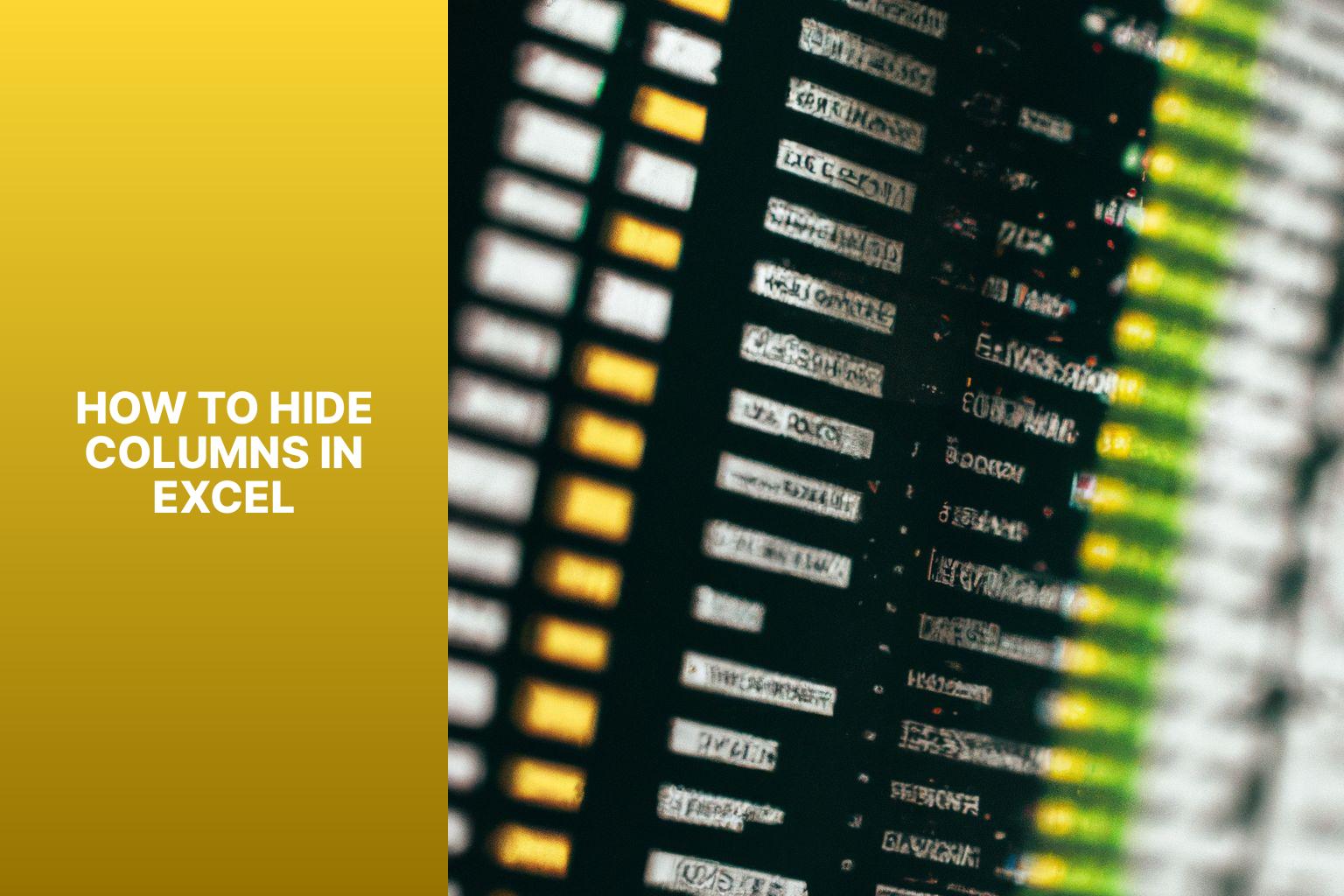 Hide Columns in Excel how to hide columns in
