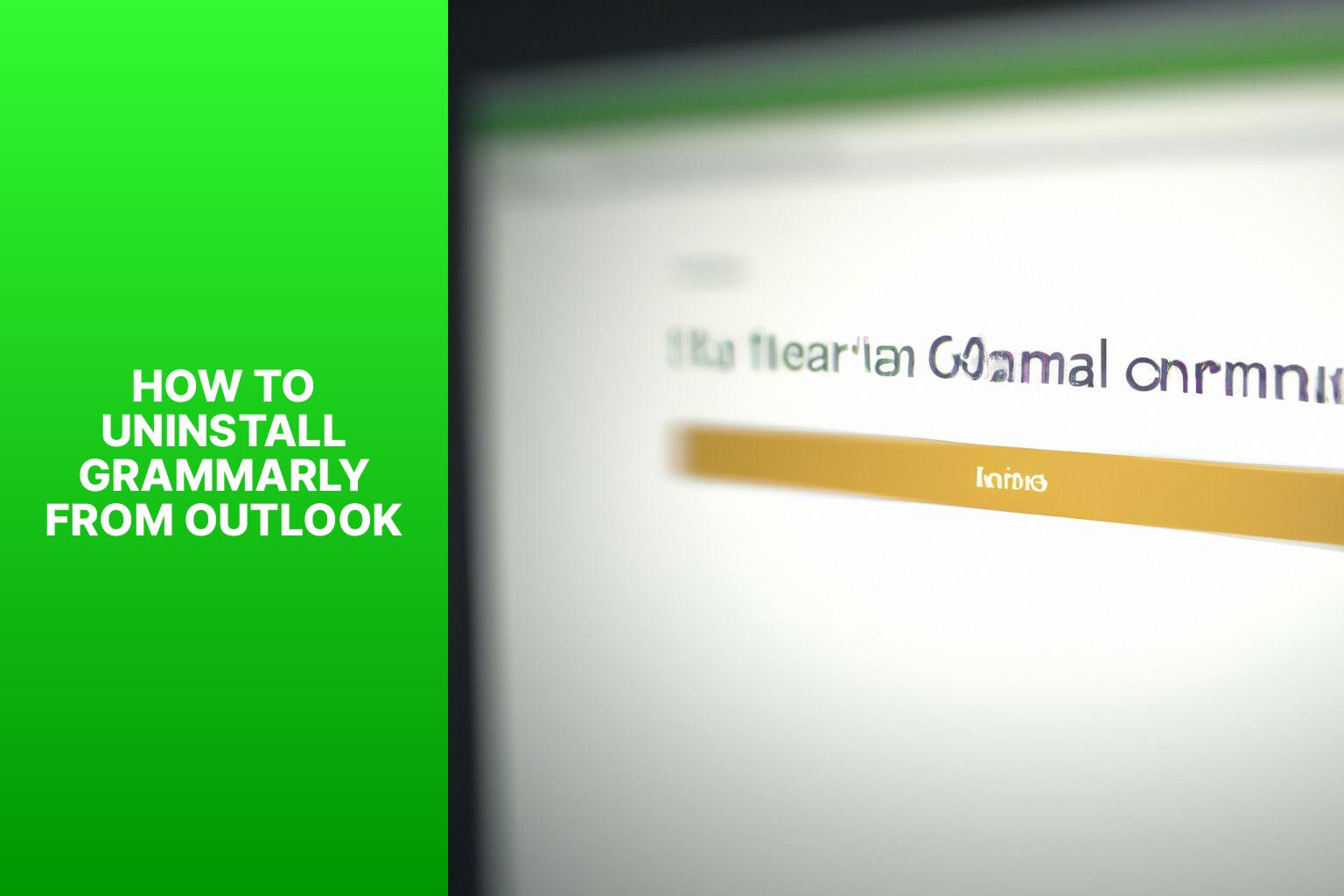 Quick and Easy Guide: Uninstalling Grammarly from Outlook