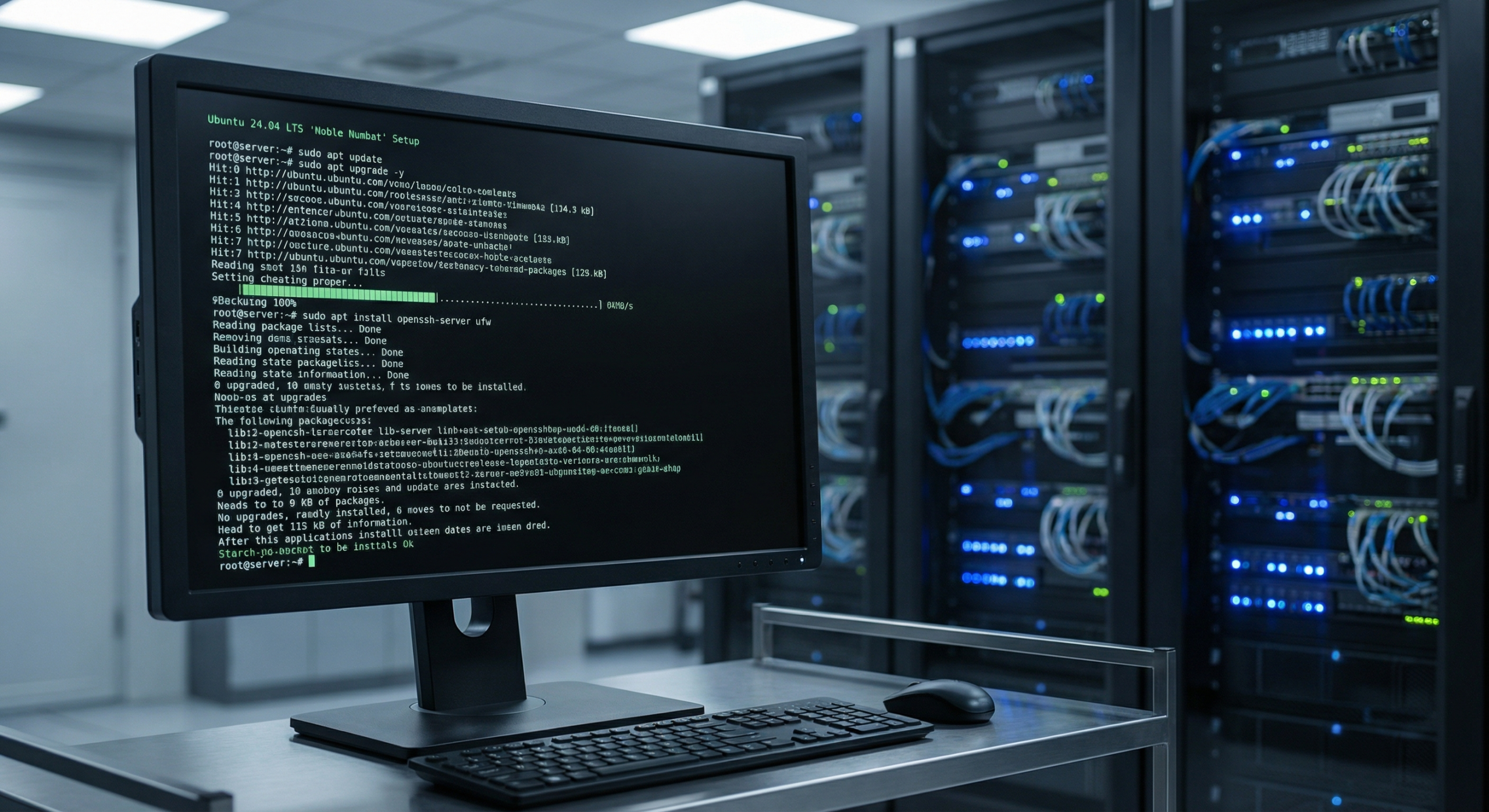 Ubuntu 24.04 LTS server setup terminal commands