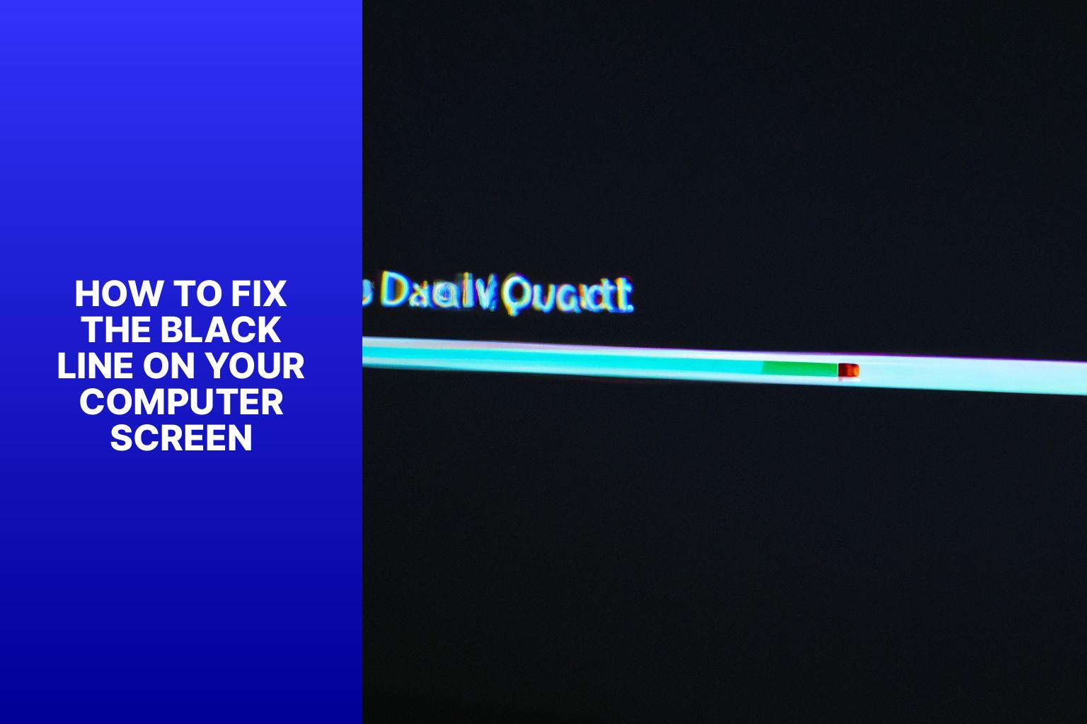 How to Fix the Black Line on Your Computer Screen - why is there a black line on my computer screen 